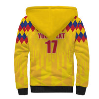 Custom Colombia Football Sherpa Hoodie Retro Yellow Style