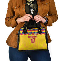 Custom Colombia Football Shoulder Handbag Retro Yellow Style