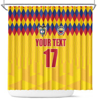 Custom Colombia Football Shower Curtain Retro Yellow Style