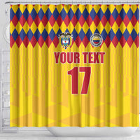 Custom Colombia Football Shower Curtain Retro Yellow Style