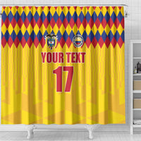 Custom Colombia Football Shower Curtain Retro Yellow Style