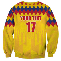 Custom Colombia Football Sweatshirt Retro Yellow Style