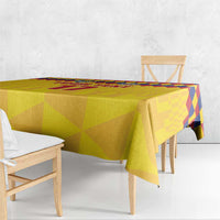 Custom Colombia Football Tablecloth Retro Yellow Style