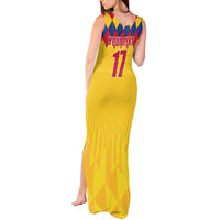 Custom Colombia Football Tank Maxi Dress Retro Yellow Style