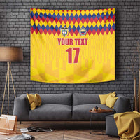 Custom Colombia Football Tapestry Retro Yellow Style
