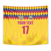 Custom Colombia Football Tapestry Retro Yellow Style
