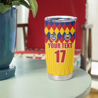 Custom Colombia Football Tumbler Cup Retro Yellow Style