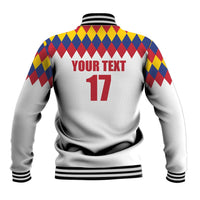 Custom Colombia Football Baseball Jacket Retro White Style