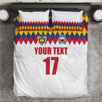 Custom Colombia Football Bedding Set Retro White Style