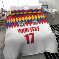 Custom Colombia Football Bedding Set Retro White Style