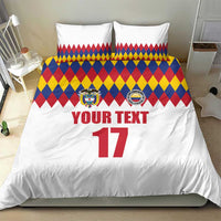 Custom Colombia Football Bedding Set Retro White Style