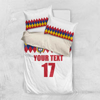 Custom Colombia Football Bedding Set Retro White Style