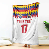 Custom Colombia Football Blanket Retro White Style