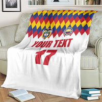 Custom Colombia Football Blanket Retro White Style