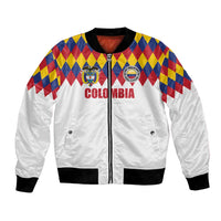 Custom Colombia Football Bomber Jacket Retro White Style