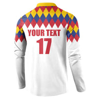 Custom Colombia Football Button Sweatshirt Retro White Style