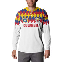 Custom Colombia Football Button Sweatshirt Retro White Style
