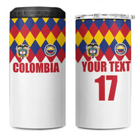 Custom Colombia Football 4 in 1 Can Cooler Tumbler Retro White Style