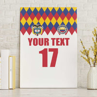 Custom Colombia Football Canvas Wall Art Retro White Style