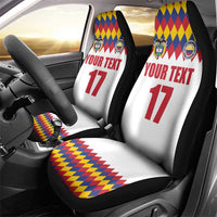 Custom Colombia Football Car Seat Cover Retro White Style