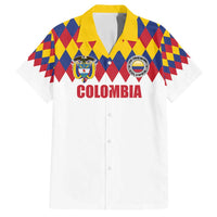 Custom Colombia Football Family Matching Puletasi and Hawaiian Shirt Retro White Style