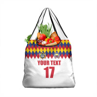 Custom Colombia Football Grocery Bag Retro White Style