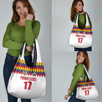 Custom Colombia Football Grocery Bag Retro White Style