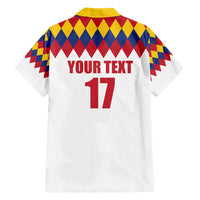 Custom Colombia Football Hawaiian Shirt Retro White Style
