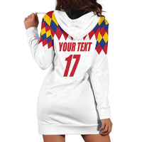 Custom Colombia Football Hoodie Dress Retro White Style