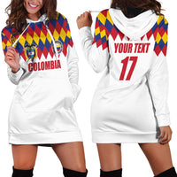 Custom Colombia Football Hoodie Dress Retro White Style