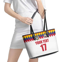 Custom Colombia Football Leather Tote Bag Retro White Style
