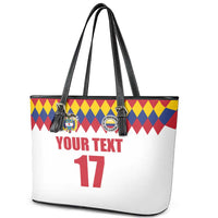 Custom Colombia Football Leather Tote Bag Retro White Style