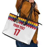 Custom Colombia Football Leather Tote Bag Retro White Style
