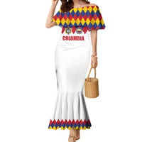Custom Colombia Football Mermaid Dress Retro White Style