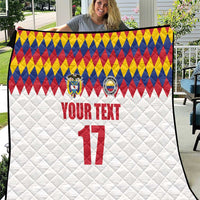 Custom Colombia Football Quilt Retro White Style