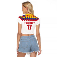 Custom Colombia Football Raglan Cropped T Shirt Retro White Style