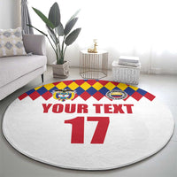 Custom Colombia Football Round Carpet Retro White Style