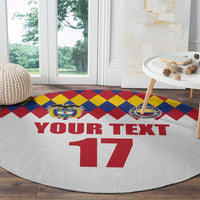 Custom Colombia Football Round Carpet Retro White Style
