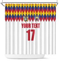 Custom Colombia Football Shower Curtain Retro White Style