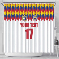 Custom Colombia Football Shower Curtain Retro White Style