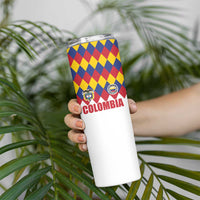 Custom Colombia Football Skinny Tumbler Retro White Style