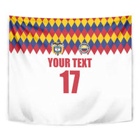 Custom Colombia Football Tapestry Retro White Style