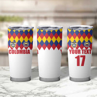 Custom Colombia Football Tumbler Cup Retro White Style