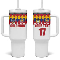Custom Colombia Football Tumbler With Handle Retro White Style