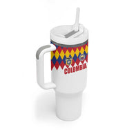 Custom Colombia Football Tumbler With Handle Retro White Style