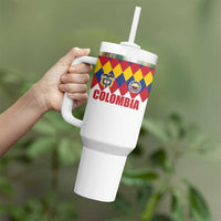 Custom Colombia Football Tumbler With Handle Retro White Style