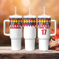 Custom Colombia Football Tumbler With Handle Retro White Style