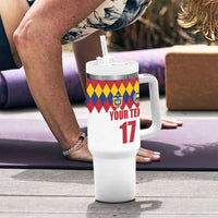 Custom Colombia Football Tumbler With Handle Retro White Style