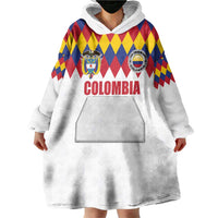 Custom Colombia Football Wearable Blanket Hoodie Retro White Style