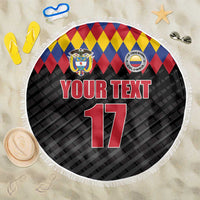 Custom Colombia Football Beach Blanket Retro Black Style
